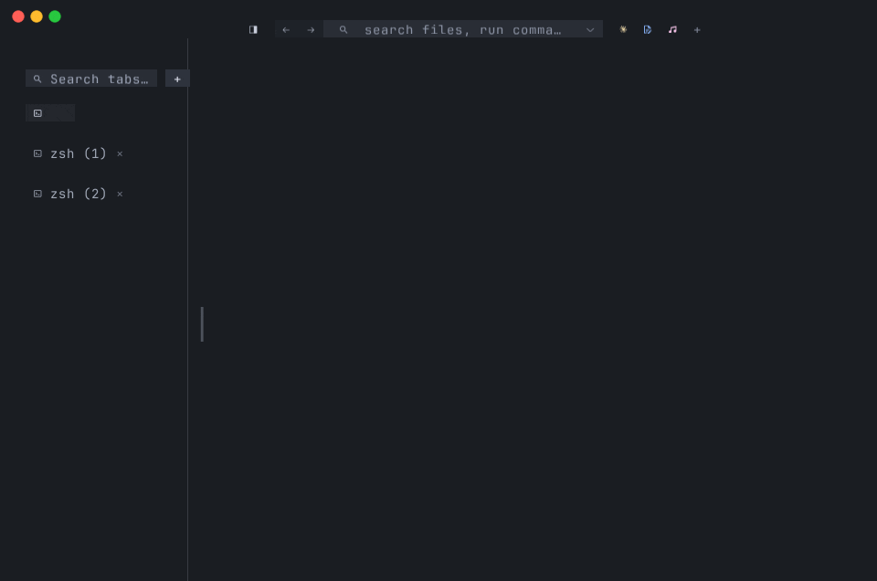 When a background tab raises attention, its chip gets a `●` prefix. Switching to the tab clears the prefix; other flagged tabs keep theirs.