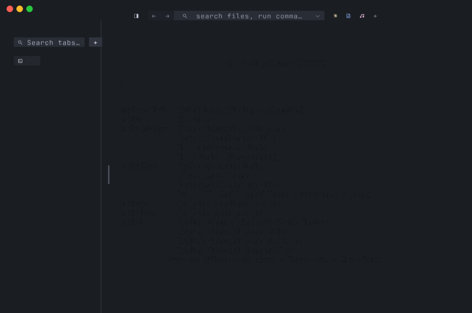 ⌘⇧P opens the command palette — fuzzy-filter over every registered command