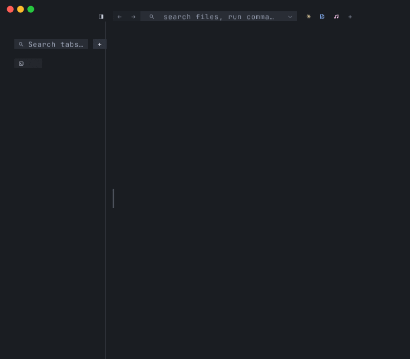 Switching tab_layout to vertical — chips stack down a left-edge sidebar, body grid shifts right, sidebar auto-hides on Native panes