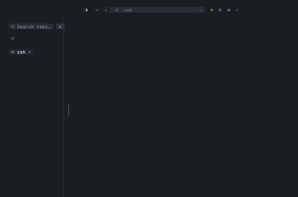 macOS traffic-light inset on tmnl's tab strip — the chip cluster starts clear of the close / minimise / zoom buttons rather than colliding with them